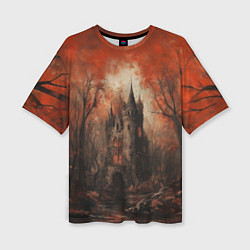 Футболка оверсайз женская Замок в осеннем лесу, цвет: 3D-принт