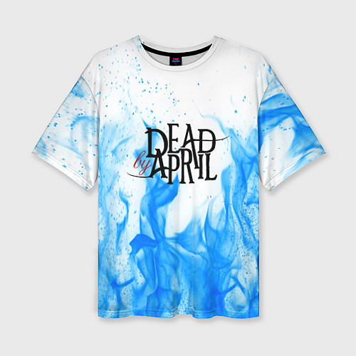 Женская футболка оверсайз Dead by april fire blue / 3D-принт – фото 1