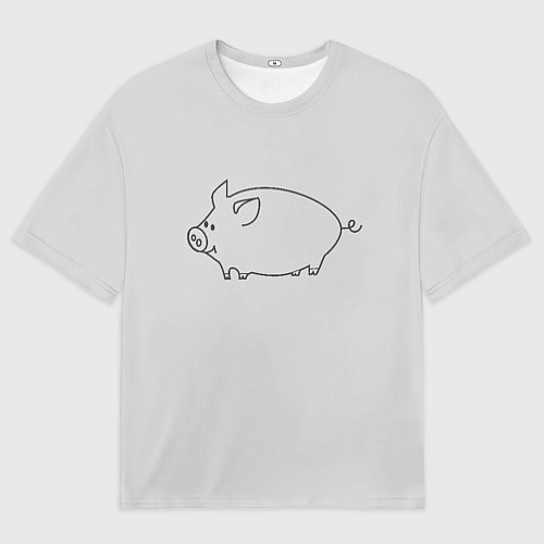 Женская футболка оверсайз Бодрый пиг / 3D-принт – фото 1