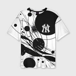 Футболка оверсайз женская New York Yankees baseball team - abstraction, цвет: 3D-принт