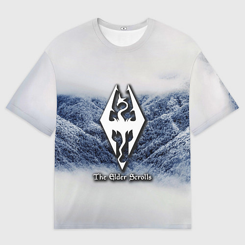 Женская футболка оверсайз Cкайрим зима / 3D-принт – фото 1