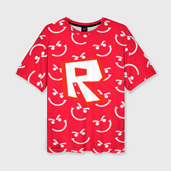 Футболка оверсайз женская Roblox smile pattern, цвет: 3D-принт