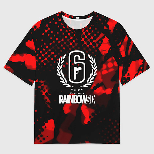 Женская футболка оверсайз Радуга 6 текстура / 3D-принт – фото 1
