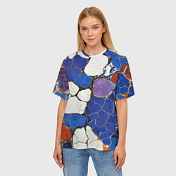Футболка оверсайз женская Потрескавшаяся плитка, цвет: 3D-принт — фото 2
