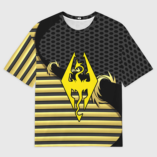 Женская футболка оверсайз Skyrim gold edinion / 3D-принт – фото 1