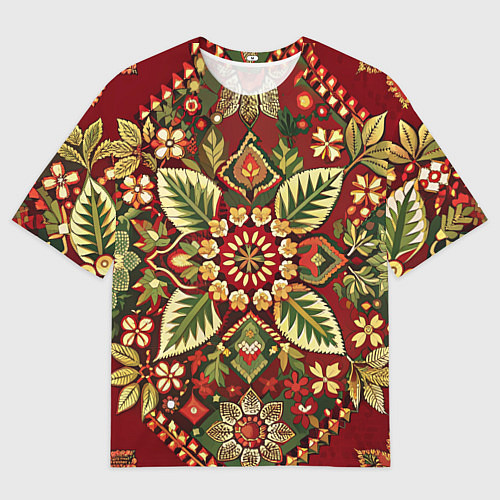 Женская футболка оверсайз Стиль советского ковра узоры и орнамент / 3D-принт – фото 1