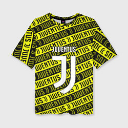 Женская футболка оверсайз Juventus pattern fc