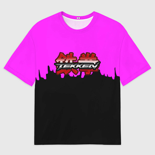 Женская футболка оверсайз Tekken розовая геометрия / 3D-принт – фото 1