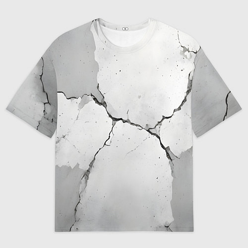 Женская футболка оверсайз Растрескавшийся бетон / 3D-принт – фото 1