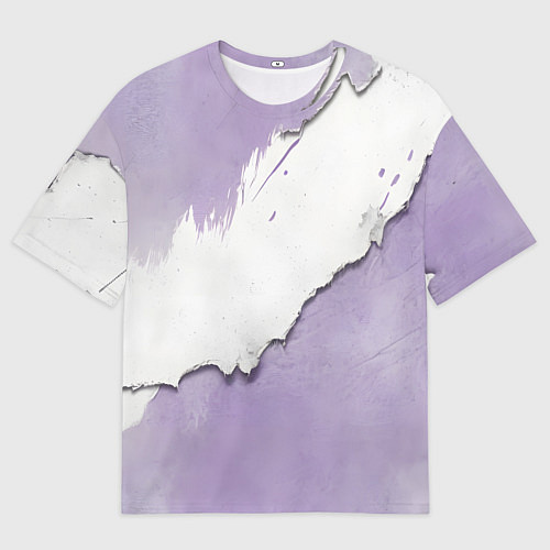 Женская футболка оверсайз Штукатурка и лавандовая краска / 3D-принт – фото 1