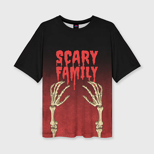 Женская футболка оверсайз Scary famyli / 3D-принт – фото 1