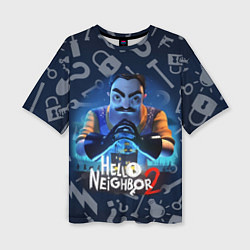 Женская футболка оверсайз Привет сосед из игры Hello Neighbor