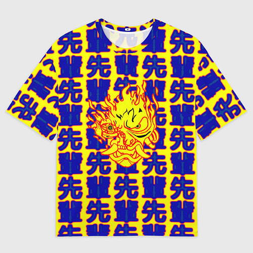 Женская футболка оверсайз Samurai logo patten japan / 3D-принт – фото 1