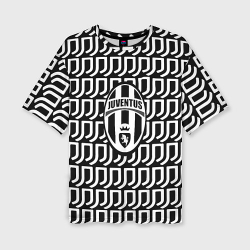 Женская футболка оверсайз Juventus fc pattern / 3D-принт – фото 1