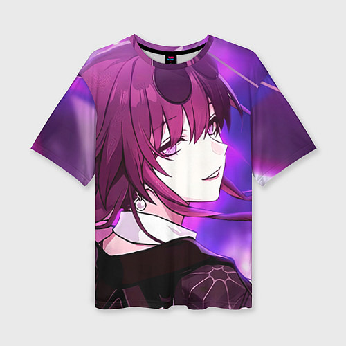 Женская футболка оверсайз Honkai Star Rail Kafka violet light / 3D-принт – фото 1