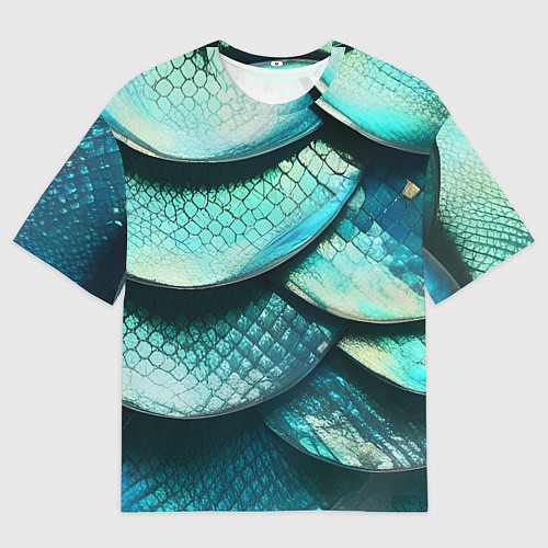 Женская футболка оверсайз Чешуя крупной рыбы / 3D-принт – фото 1