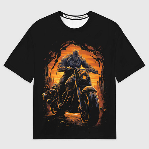 Женская футболка оверсайз Призрачный гонщик байкер / 3D-принт – фото 1