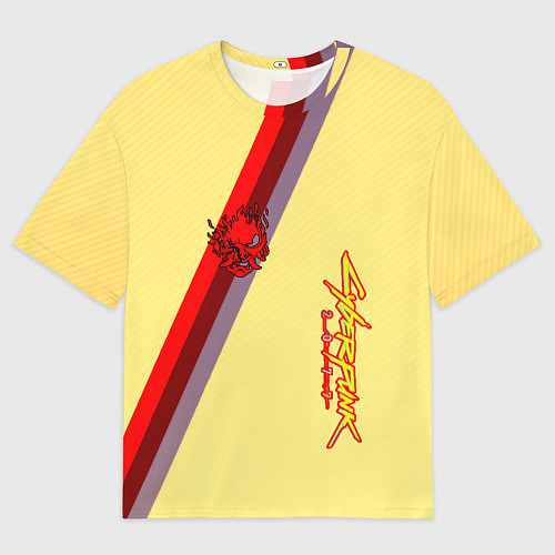 Женская футболка оверсайз Samurai geometry steel / 3D-принт – фото 1