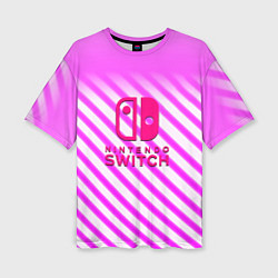 Женская футболка оверсайз Nintendo pink line