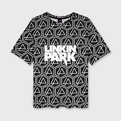 Женская футболка оверсайз Linkin park pattern / 3D-принт – фото 1