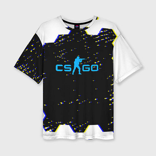 Женская футболка оверсайз CS соты абстракция / 3D-принт – фото 1