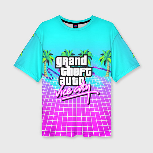 Женская футболка оверсайз Vice city tropic collection / 3D-принт – фото 1