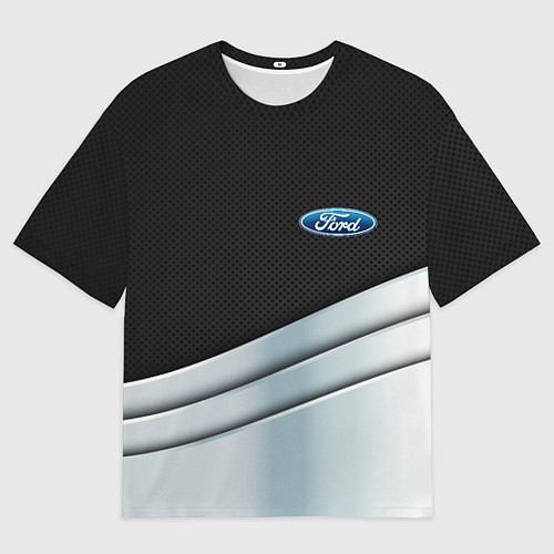 Женская футболка оверсайз FORD metal texture / 3D-принт – фото 1