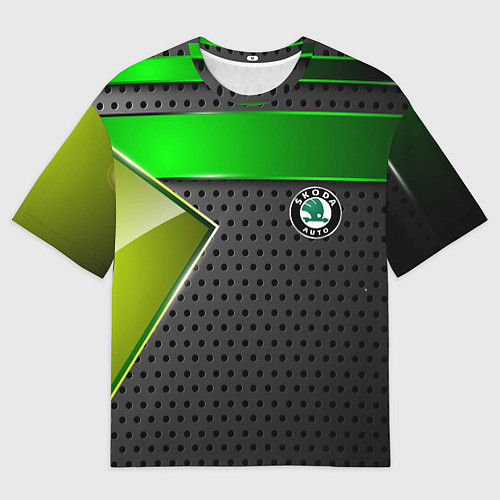 Женская футболка оверсайз Skoda metal auto / 3D-принт – фото 1