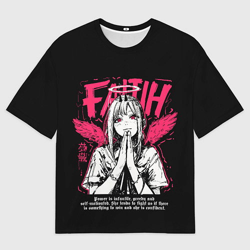 Женская футболка оверсайз Пауэр ангел - Человек бензопила / 3D-принт – фото 1