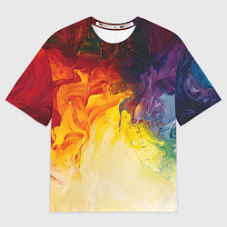 Футболка оверсайз женская Подтеки масляных красок, цвет: 3D-принт