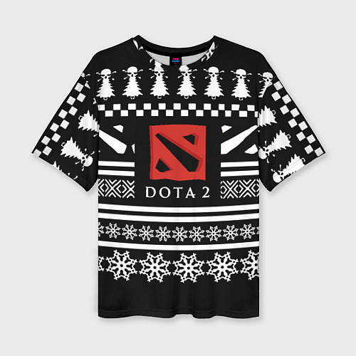 Женская футболка оверсайз Dota pattern game / 3D-принт – фото 1