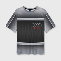 Женская футболка оверсайз Audi metal texture