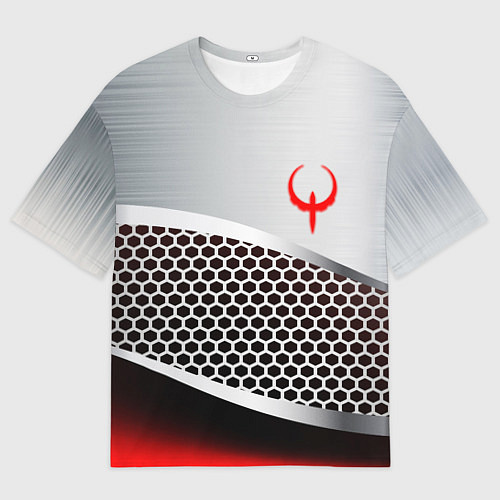 Женская футболка оверсайз Quake metal steel / 3D-принт – фото 1