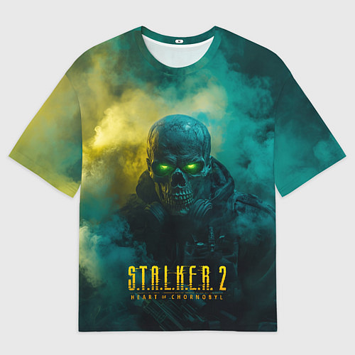 Женская футболка оверсайз Stalker 2 скелет в форме / 3D-принт – фото 1