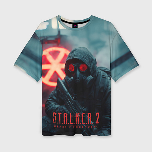 Женская футболка оверсайз Stalker 2 зараженная зона / 3D-принт – фото 1