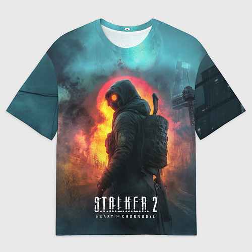 Женская футболка оверсайз Stalker 2 радиоактивный дым / 3D-принт – фото 1