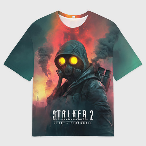 Женская футболка оверсайз Stalker 2 радиоактивный дым / 3D-принт – фото 1