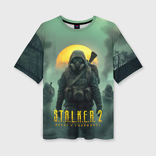 Женская футболка оверсайз Stalker 2 радиоактивное утро / 3D-принт – фото 1