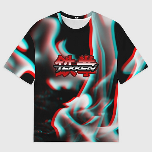 Женская футболка оверсайз Tekken fire glitch / 3D-принт – фото 1