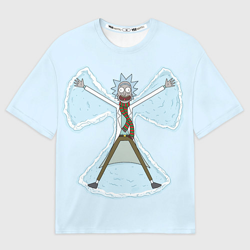 Женская футболка оверсайз Рик и Морти снег - бабочка / 3D-принт – фото 1