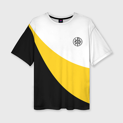 Женская футболка оверсайз Мы русские с нами Бог малый черный кцк Николай II / 3D-принт – фото 1