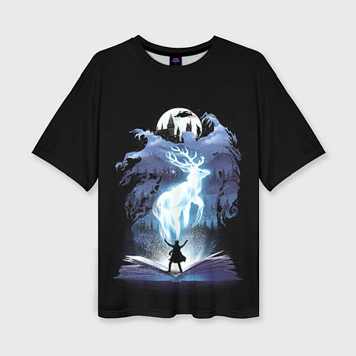 Женская футболка оверсайз Harry Potter patronus and dementors / 3D-принт – фото 1