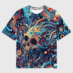 Футболка оверсайз женская Фантазийная композиция с черепом, цвет: 3D-принт