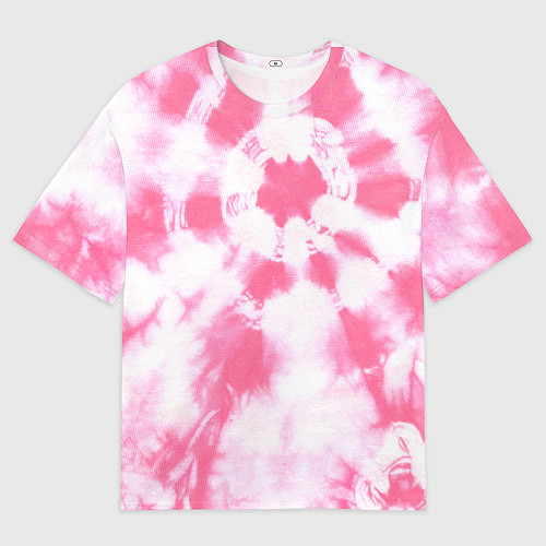 Женская футболка оверсайз Розовый тай дай / 3D-принт – фото 1