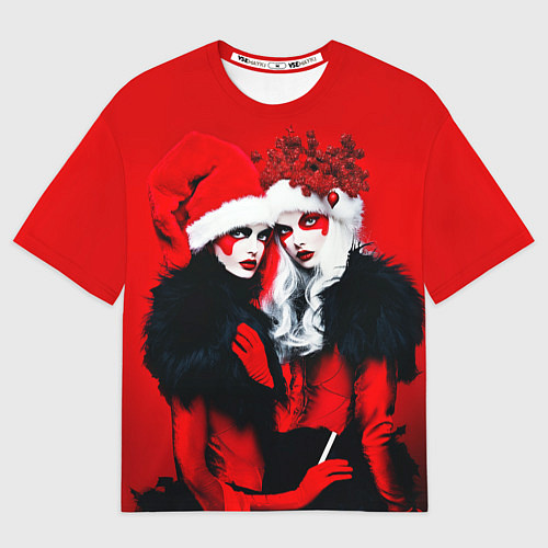 Женская футболка оверсайз Новые снегурочки - высокая мода / 3D-принт – фото 1