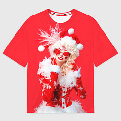 Футболка оверсайз женская Креативная снегурочки - высокая мода, цвет: 3D-принт