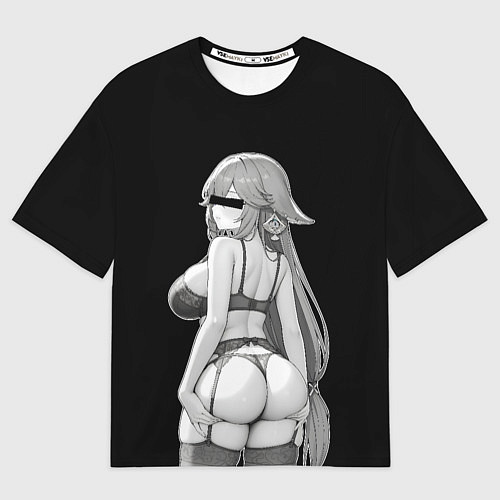 Женская футболка оверсайз Yae Miko sexy - Genshin impact / 3D-принт – фото 1