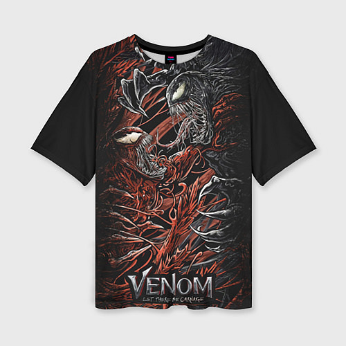 Женская футболка оверсайз Venom vs Carnage / 3D-принт – фото 1