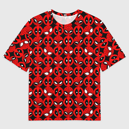 Женская футболка оверсайз Дэдпул и Человек паук / 3D-принт – фото 1