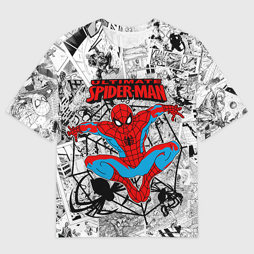 Женская футболка оверсайз Человек паук комиксы / 3D-принт – фото 1